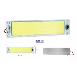 LAMPARA LED LUZ INTERIOR UNIVERSAL CON 96 LED Y BOTON ON OFF EXCELETNE CALIDAD DE ILUMINACION 12 Y 24 VOLTS MEDIDAS LARGO 24.5 C