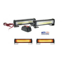 LAMPARA LED COB ESTROBO 4 FUNCIONES COLOR AMBAR JUEGO DE 2 PIEZAS MEDIDAD 16.5 CM LARGO 5 CM ALTO EXCELENTE ILUMINACION OEM. STR