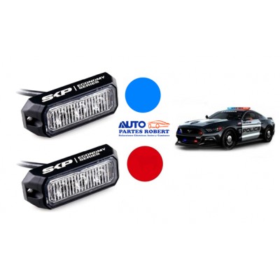 LUZ ESTROBO 3 LED 6WATS 12 A 24 VOLTS 6000 LUMENES ROJO Y AZUL CODIGOS DE PATRULLA EXCELENTE ILUMINACION MEDIDADS 8CM LARGO 2CM 