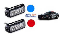 LUZ ESTROBO 3 LED 6WATS 12 A 24 VOLTS 6000 LUMENES ROJO Y AZUL CODIGOS DE PATRULLA EXCELENTE ILUMINACION MEDIDADS 8CM LARGO 2CM 