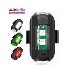 LUZ ESTROBO SEGURIDAD RECARGABLE IDEAL PARA BICICLETAS MOTOCICLETAS DRON EN TRES COLORES BLANCO ROJO VERDE FUNCION FIJA Y ESTROB