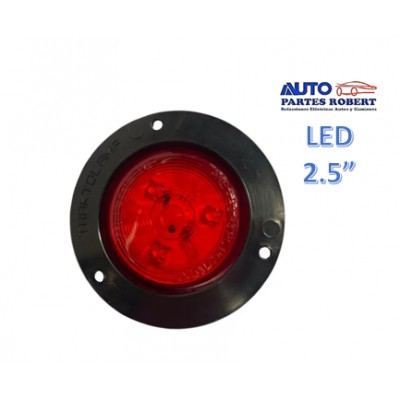PLAFON LED REDONDON 2.5 PULGADAS COLOR ROJO TRACTOLAMP EXCELENTE CALIDAD OEM.