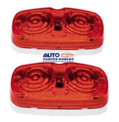 PLAFON LED TIPO HELLA ROJO DOBLE OPTICA 18 LED JUEGO 2 PIEZAS