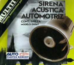 SIRENA TIPO TROMPETA ALARMA 6 TONOS 20W GRANDE GUS6T