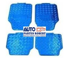 TAPETES HULE METALICO AZUL JUEGO 4 -PIEZAS OEM.