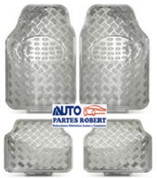 TAPETES HULE METALICO PLATIADO JUEGO 4 -PZ OEM.