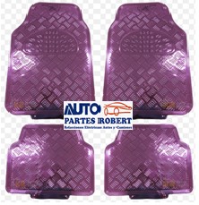 TAPETES HULE METALICO ROSA JUEGO 4 -PIEZAS OEM.