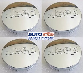 TAPONES RIN JEEP CROMADOS 36MM JUEGO 4 PIEZAS