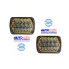 UNIDAD LED 6054 RECTANGULAR GRANDE ALTA Y BAJA CON FUNCION DE VELA EN MARCO AMARILLO TAMAÑO 7 OEM. 6054 LED JUEGO 2 PIEZAS