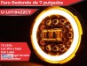 UNIDAD LED REDONDA 22 LED BICOLOR BLANCO Y AMBAR CON LUPAS 1 PIEZA OEM. U-LH18422CY