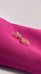 Aretes #48 medio circulo Zirconia