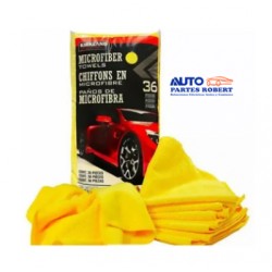 FRANELA DE MICRO FIBRA ALTA CALIDAD COLOR AMARILLO IDEAL PARA EMBELLECER SU AUTOMOVIL O MOTOCICLETA MEDIDA 40.6X40.6X16 CM OEM.