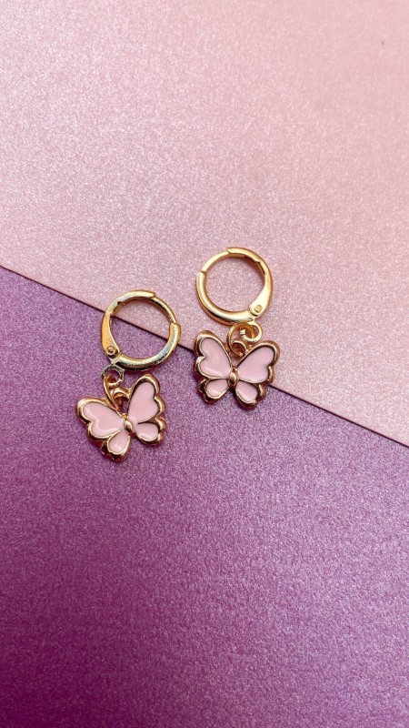 Arete Mariposa Rosa Q13 (1 pieza)