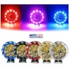 FAROS LED REDONDO TIPO REHILETE CON LUZ FIJA Y ESTROBO IDEAL EN MOTO Y AUTO COMPACTO EXCELENTE ILUMINACION OEM. FALM2BK JUEGO 2 
