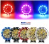 FAROS LED REDONDO TIPO REHILETE CON LUZ FIJA Y ESTROBO IDEAL EN MOTO Y AUTO COMPACTO EXCELENTE ILUMINACION OEM. FALM2BK JUEGO 2 