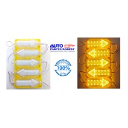 FLECHA LED 22 FOCOS COLOR AMBAR IDEAL PARA CARROCERIAS DE CAMION 12V A 24V EXCELENTE ILUMINACION NOTA : PRECIO POR 1 PIEZA OEM.