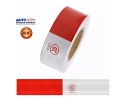 CINTA REFLEJANTE CCC PARA REMOLQUES Y CAJAS DE TRACTO CAMION TIRA 1 METRO ROJO Y BLANCO CALIDAD 3M ANCHO 5 CM OEM. CCC 0000352