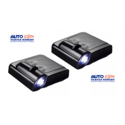 LUZ REFLECTOR DE LOGOTIPO PARA PUERTAS LUZ CORTECIA AUTOMOTRIZ JUEGO DE 2 PIEZAS LOGOS DISPONIBLES : NISSAN VW TOYOTA CHEVROLET