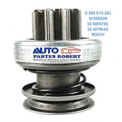 BENDIX ROBERT RENAULT KANGOO SANDERO LOGAN SISTEMA BOSCH 67200520 51226 10 DIENTES 16 ASTRIAS OEM. 0 339 D73 281