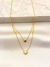 Collar Doble Corazon Mini Acero