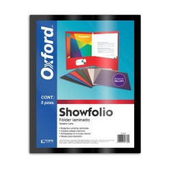 Folder Laminado Negro Carta Showfolio Oxford 5 Piezas 1/5 61435
