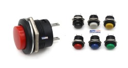 BOTON PUSCH MOMENTANEO REFORZADO 16mm 6 AMPERES 125 VOLTS AC OEM. PB-02