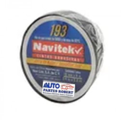 CINTA PLASTICA NAVITEK COLOR NEGRA AUTOMOTRIZ TAMAÑO CHICA 9m X 19mm 600V 80 C CALIDAD UL OEM. 810 190