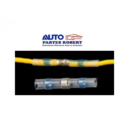 CONECTOR A TOPE AZUL TERMICO CON SOLDADURA INTERNA CALIBRE 14-16 OEM.