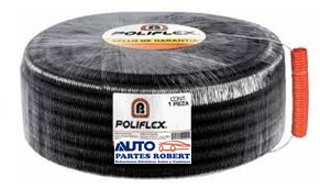 DUCTO 1" RANURADO NEGRO POLIFLEX OEM.