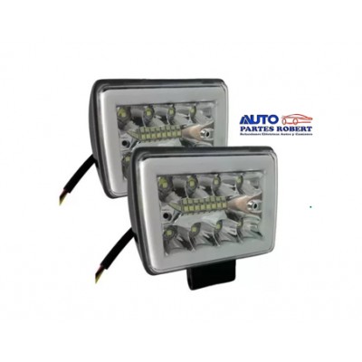 FAROS LED RECTANGULAR MOTOCICLETA CONTORNO BLANCO JUEGO 2 PIEZAS OEM. FALM30W