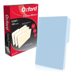 Folder Azul Tamaño Oficio Oxford 100 Piezas 1/100 30081