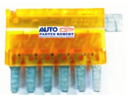 FUSIBLE MICRO 7 TERMINALES 5 AMPERES 32 VOLTS COLOR NARANJA PARA VEHICULOS HONDA Y MAZDA OEM.