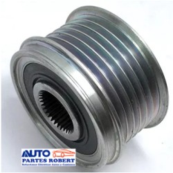 POLEA ALTERNADOR TIIDA SENTRA VERSA NISSAN VALEO SISTEMA DE CLUCH 6 CANALES PARA BANDA PLANA OEM. 23151-ED00A