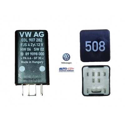 RELEVADOR 508 VW AUDI SEAT CUPRA PRECALENTADOR DE BUJIAS INCANDESENTES VEHICULOS DIESEL TDI 9 TERMINALES 12 VOLTS APLICA : 457 5