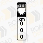 Calcomanía reflejante impresa de señal SII-14 KILOMETRAJE CON ESCUDO