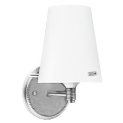 LAMPARA P/PARED DECORATIVA E27 1 LUZ CRST OPALINO GENZANO 100-240V NO INCLUYE FOCO
