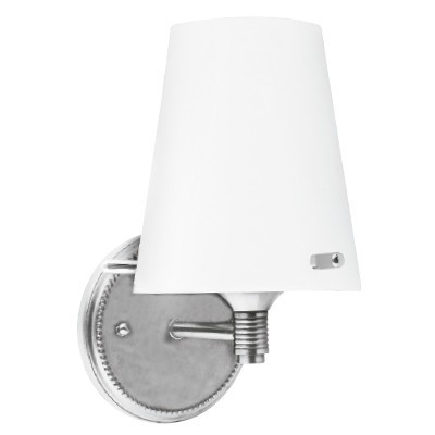 LAMPARA P/PARED DECORATIVA E27 1 LUZ CRST OPALINO GENZANO 100-240V NO INCLUYE FOCO