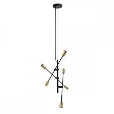 LAMPARA DECORATIVA COLGANTE E27 6 LUCES NEGRO 100-240V MATE NO INCLUYE FOCOS