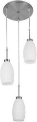 LAMPARA DECORATIVA COLGANTE E26 3 LUCES CROMO 100-240V OPALINO MARUK II NO INCLUYE FOCOS