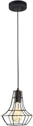 LAMPARA DECORATIVA COLGANTE E26 1 LUZ NEGRO 127V GABBIA INCLUYE FOCO