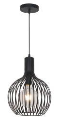 LAMPARA DECORATIVA COLGANTE E26 1 LUZ NEGRO 127V MALLA METALICA ARA NO INCLUYE FOCO