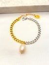 Pulsera Bicolor Perla Acero