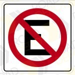 Calcomanía reflejante impresa de señal SR-22 PROHIBIDO ESTACIONARSE
