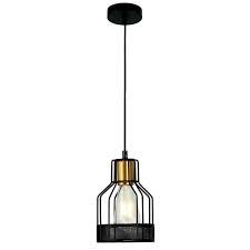 LAMPARA DECORATIVA COLGANTE E26 1 LUZ NEGRO DORADO 1 X 60W LUCENA NO INCLUYE FOCO