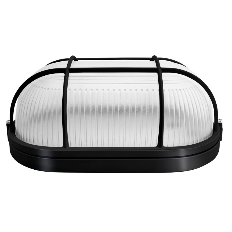 LAMPARA SUPERFICIE PARA MURO E26 DECORATIVA 90-260V NEGRO CON REJILLA NO INCLUYE FOCO