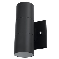 LAMPARA SUPERFICIE PARA MURO GU10 DECORATIVA 90-260V NEGRO ALUMINIO 2 LUCES NO INCLUYE FOCOS