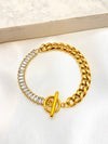 Pulsera Combinada Broche T Acero