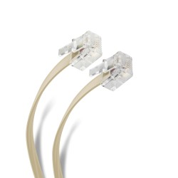 CABLE TELEFONICO PLUG-PLUG MARFIL 15 M PARA EXTENSION STEREN