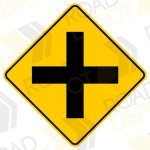 Calcomanía reflejante impresa de señal SP-11 INTERSECCIÓN A NIVEL (MISMA IMPORTANCIA)