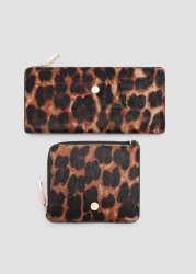 Billetera piel pelo leopardo